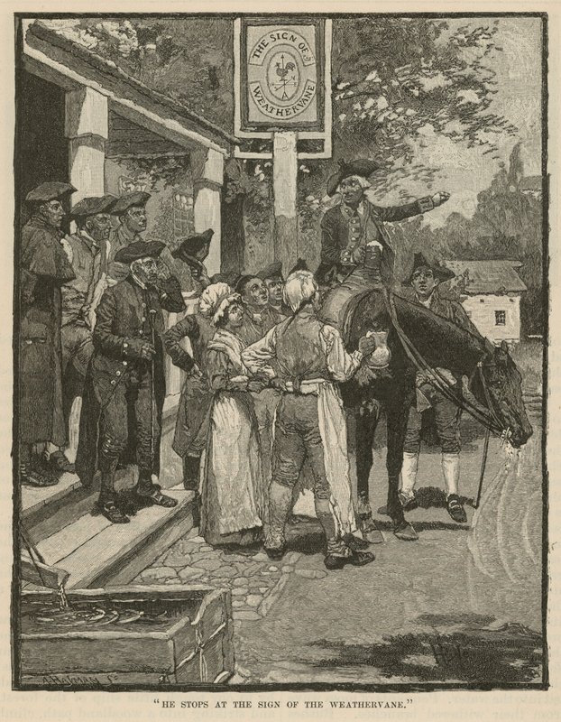 Zatrzymuje się przy Znaku Weathervane autorstwa Howard Pyle