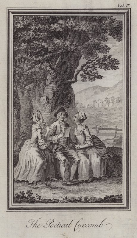 Poetycki Coxcomb (rycina) autorstwa Hubert (after) Gravelot