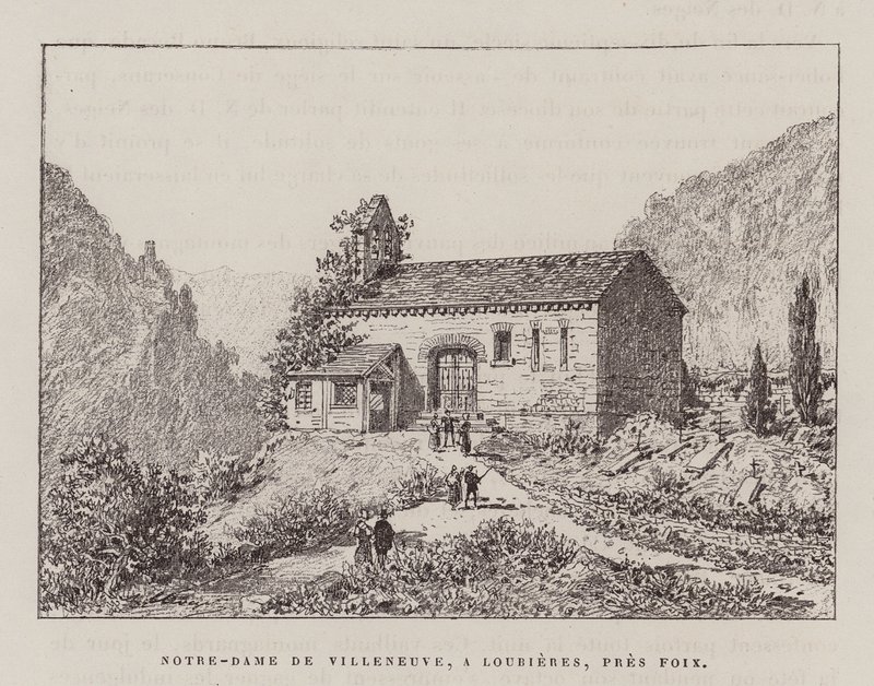 Notre-Dame De Villeneuve, A Lourieres, Pres Foix (rycina) autorstwa Hubert Clerget