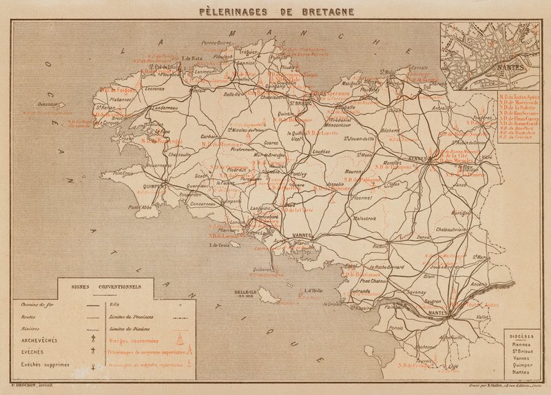Pelerinages De Bretagne (kolorowa litografia) autorstwa Hubert Clerget
