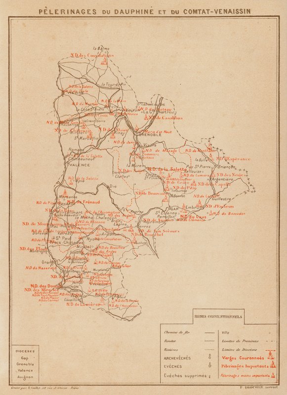 Pelerinages Du Dauphine Et Du Comtat-Venaissin (kolorowa litografia) autorstwa Hubert Clerget