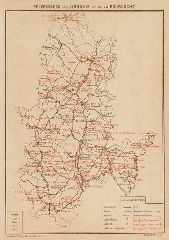 Pelerinages Du Lyonnais Et De La Bourgogne (kolorowa litografia) autorstwa Hubert Clerget