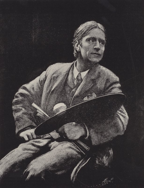 Hubert Herkomer, brytyjski artysta (litografia) autorstwa Hubert von (after) Herkomer