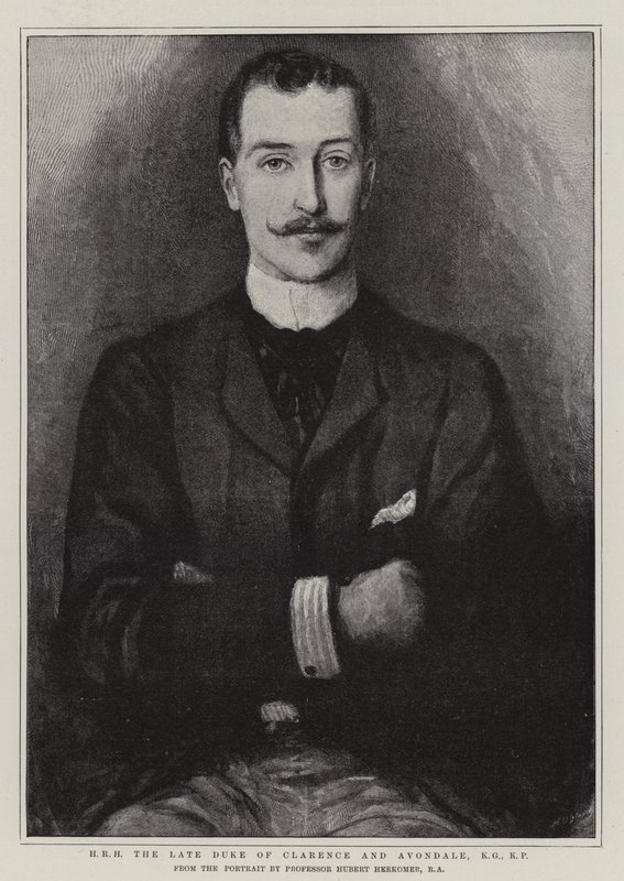 H R H zmarły książę Clarence i Avondale, KG, KP autorstwa Hubert von Herkomer