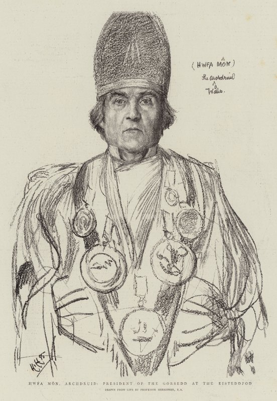 Hwfa Mon, Arcydruid, Prezydent Gorsedd w Eisteddfod autorstwa Hubert von Herkomer