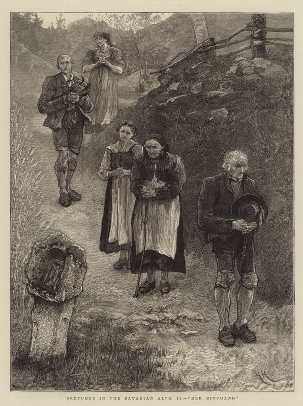 Szkice w Alpach Bawarskich, II, Der Bittgang autorstwa Hubert von Herkomer