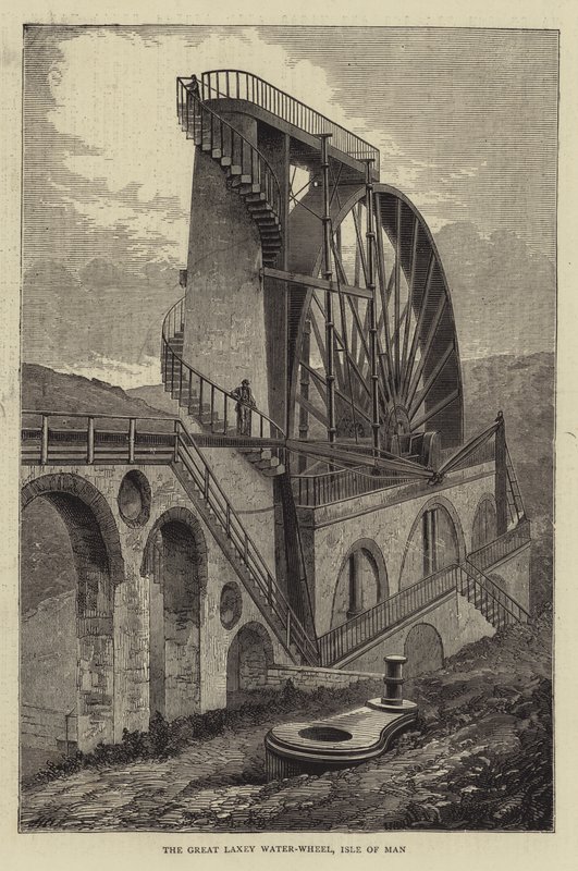 Koło wodne Great Laxey, Wyspa Man autorstwa Hubert von Herkomer