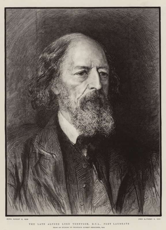 Nieżyjący już Alfred Lord Tennyson, DCL, laureat poety autorstwa Hubert von Herkomer
