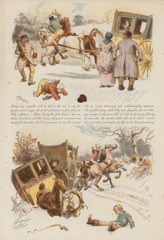 Miłość i zazdrość dwóch wesołych listonoszy (chromolitho) autorstwa Hugh Thomson