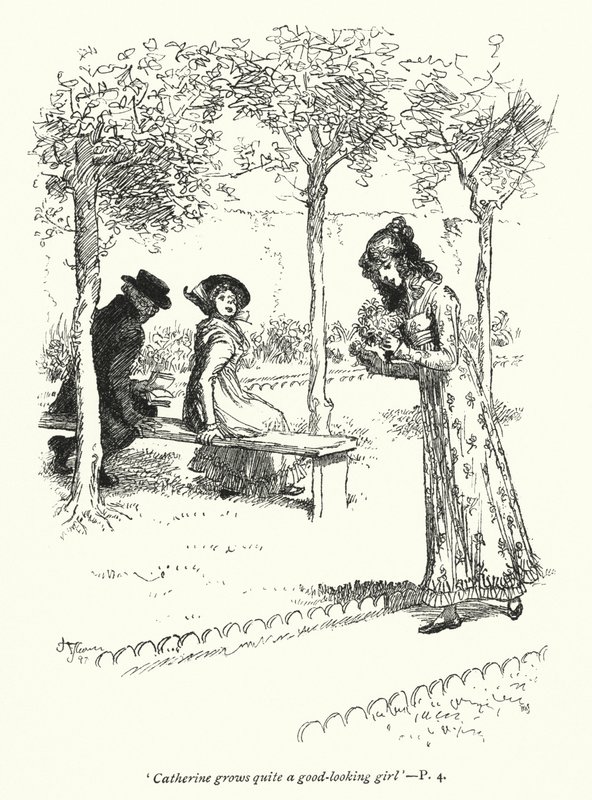 Ilustracja do opactwa Northanger autorstwa Jane Austen (lito) autorstwa Hugh Thomson