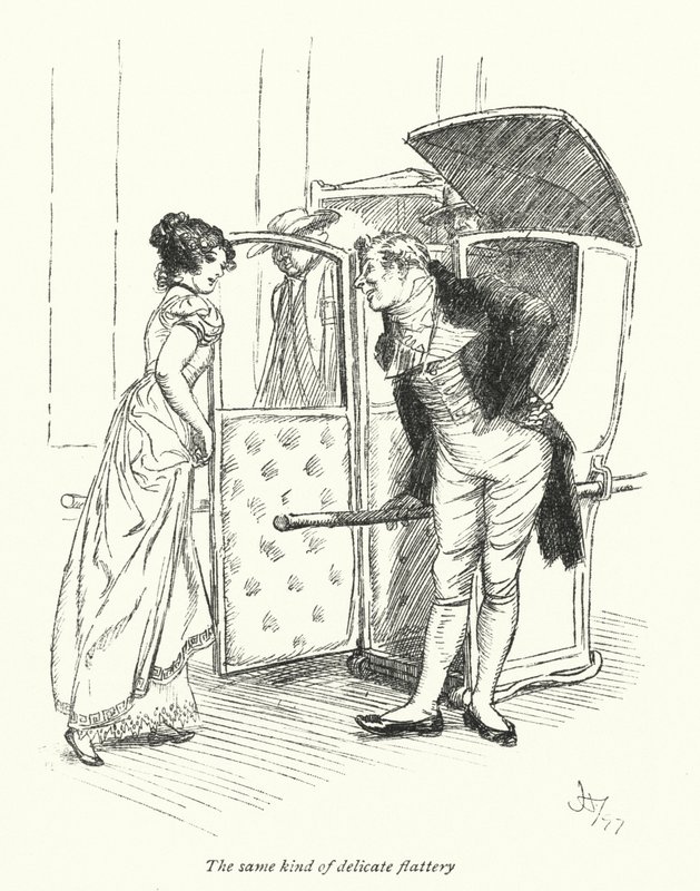 Ilustracja do opactwa Northanger autorstwa Jane Austen (lito) autorstwa Hugh Thomson