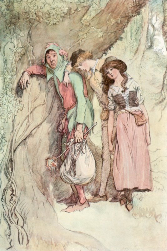 Ilustracja do Szekspira Jak wam się podoba (kolor lito) autorstwa Hugh Thomson