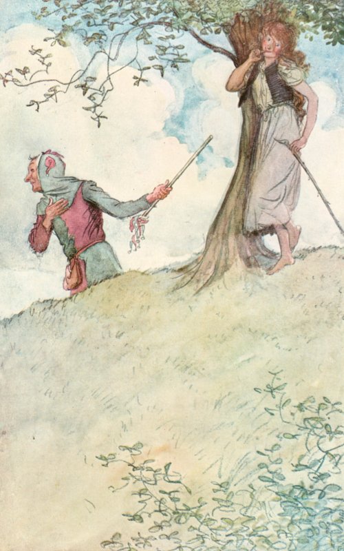 Ilustracja do Szekspira Jak wam się podoba (kolor lito) autorstwa Hugh Thomson