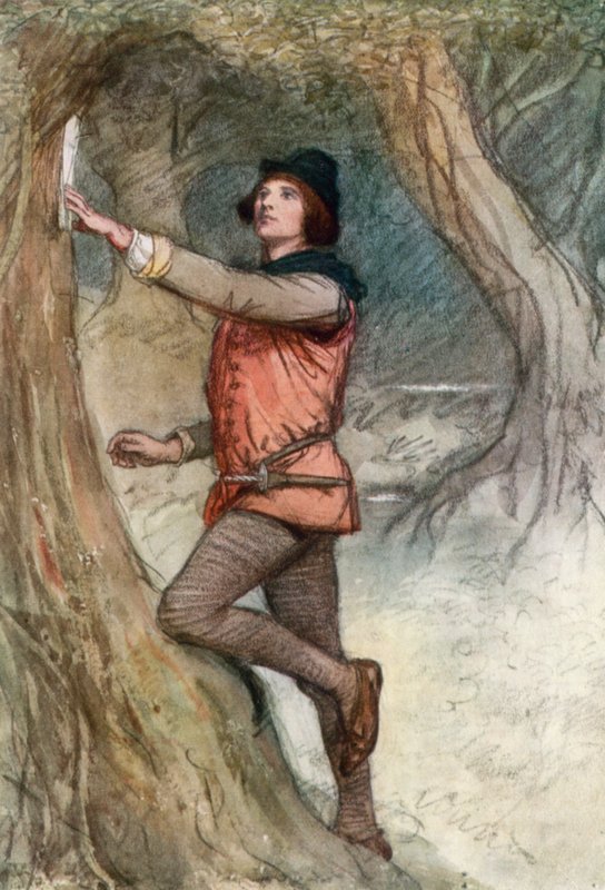 Ilustracja do Szekspira, tak jak lubisz autorstwa Hugh Thomson