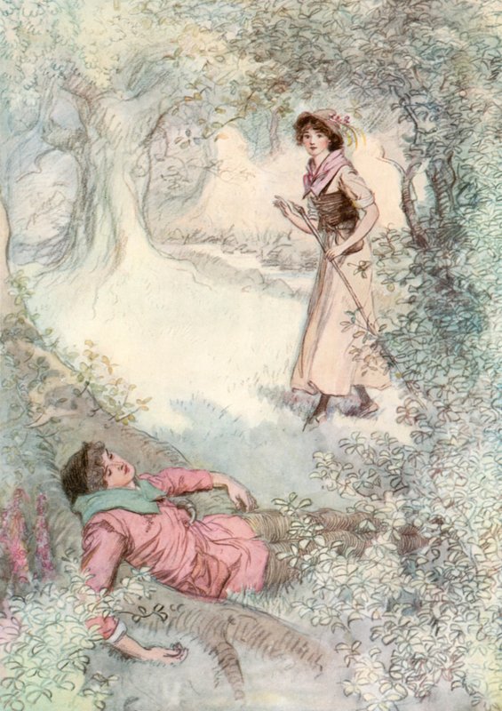 Ilustracja do Szekspira, tak jak lubisz autorstwa Hugh Thomson