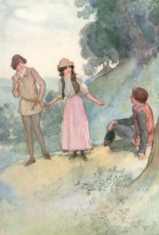 Ilustracja do Szekspira, tak jak lubisz autorstwa Hugh Thomson