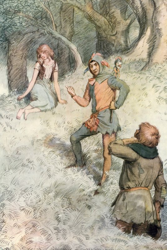 Ilustracja do Szekspira, tak jak lubisz autorstwa Hugh Thomson