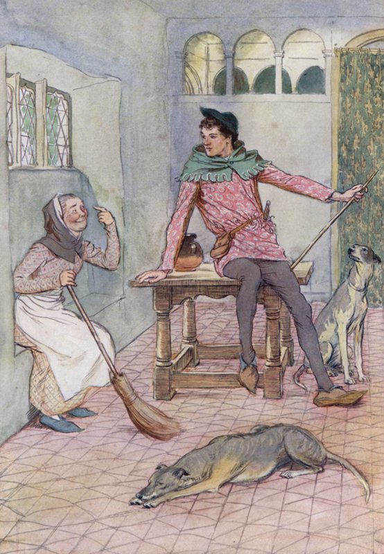 Ilustracja do Wesołych żon z Windsoru (kolor lito) autorstwa Hugh Thomson