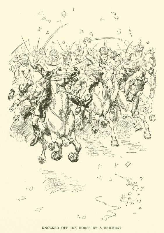 Powalony konia przez Brickbata (rycina) autorstwa Hugh Thomson