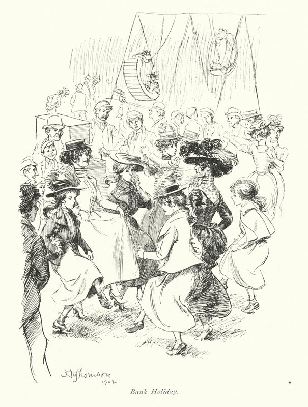 Londyn: Bank Holiday (kolorowa litografia) autorstwa Hugh Thomson