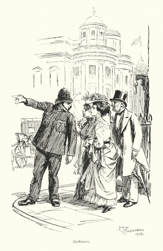 Londyn: Sightseers (kolorowa litografia) autorstwa Hugh Thomson
