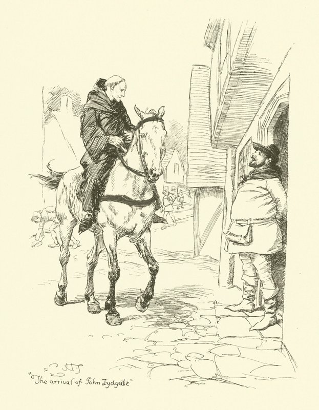 Przybycie Johna Lydgate (lito) autorstwa Hugh Thomson