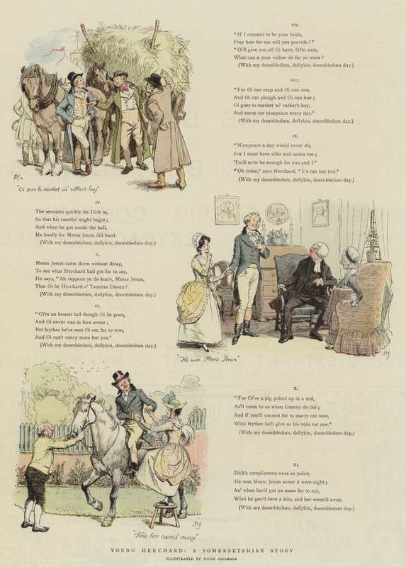 Młody Herchard, historia z Somersetshire (chromolitho) autorstwa Hugh Thomson
