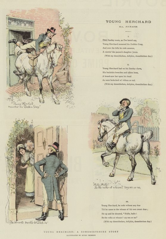 Młody Herchard, historia z Somersetshire (chromolitho) autorstwa Hugh Thomson