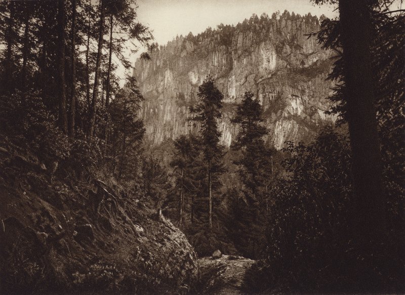 Meksyk: La Canada, Contreras, DF (zdjęcie czarno-białe) autorstwa Hugo Brehme