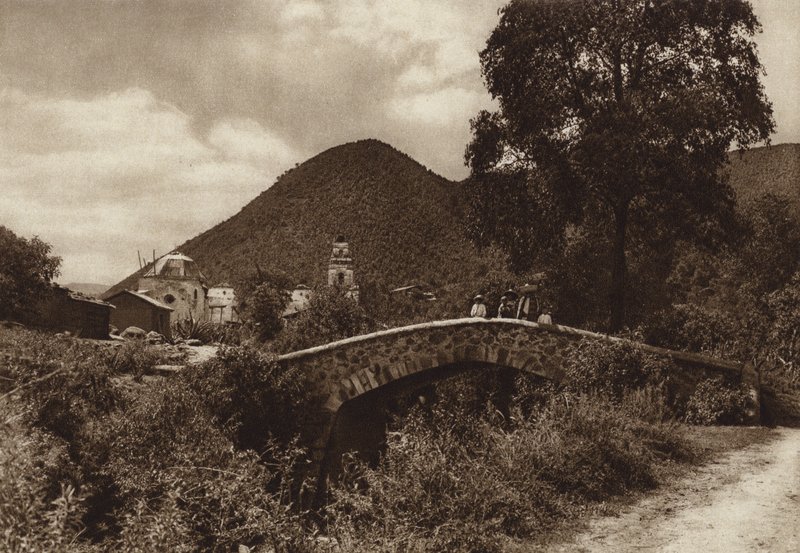 Meksyk: San Bartolito (zdjęcie czarno-białe) autorstwa Hugo Brehme