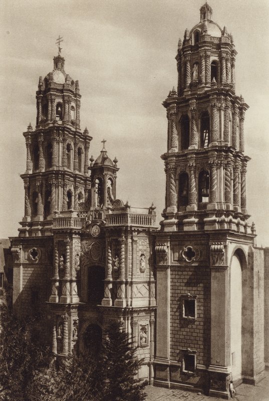 Meksyk: San Luis de Potosi, La Catedral (zdjęcie czarno-białe) autorstwa Hugo Brehme