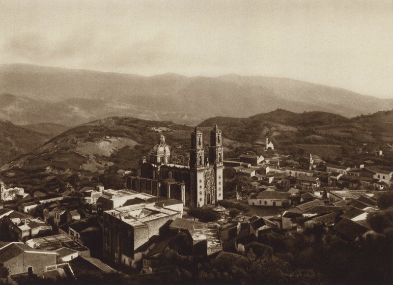 Meksyk: Taxco (zdjęcie czarno-białe) autorstwa Hugo Brehme