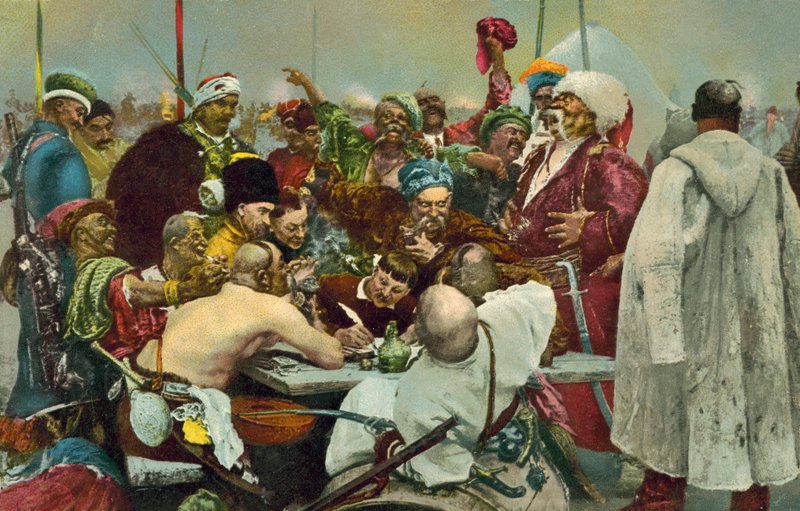 Odpowiedź Kozaków Zaporoskich dla sułtana Mehmeda IV Imperium Osmańskiego autorstwa Ilya Efimovich after Repin
