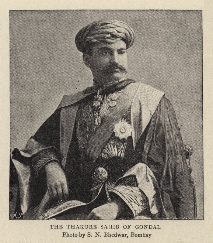 Sahib Thakore z Gondalu (rycina) autorstwa Indian School