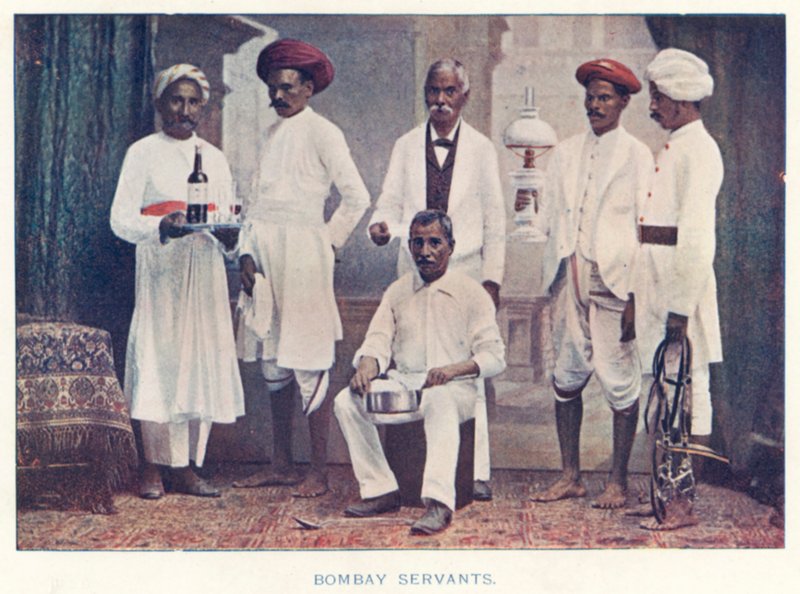 Indianie: Bombay Servants (kolorowe zdjęcie) autorstwa Indian photographer