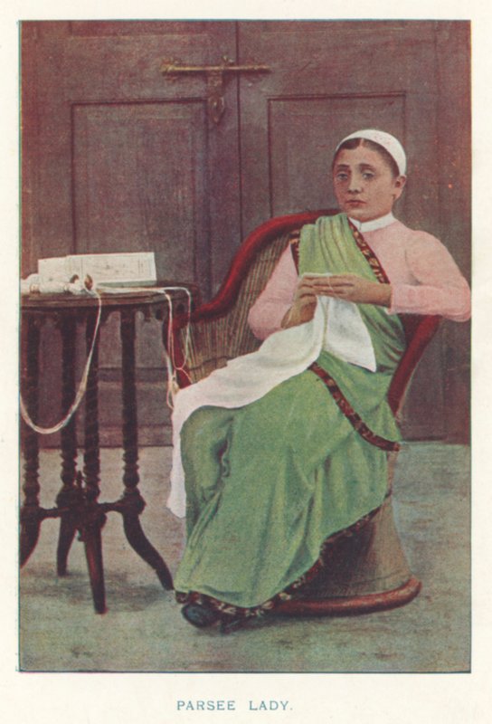 Indianie: Parsee Lady (kolorowe zdjęcie) autorstwa Indian photographer