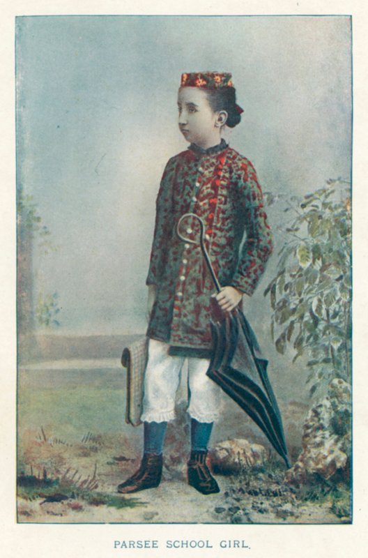 Indianie: Parsee School Girl (kolorowe zdjęcie) autorstwa Indian photographer