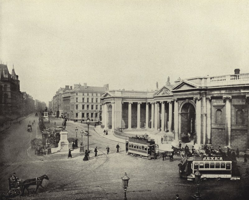 Bank of Ireland, Dawny Parlament, Dublin (zdjęcie czarno-białe) autorstwa Irish Photographer