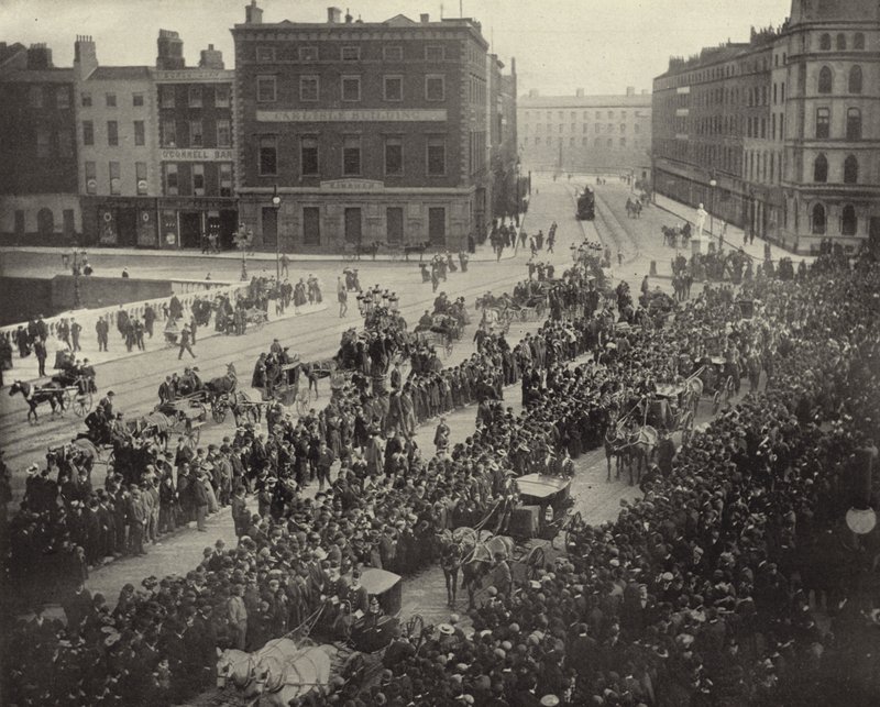 Parnell Memorial Procession, Dublin (zdjęcie czarno-białe) autorstwa Irish Photographer