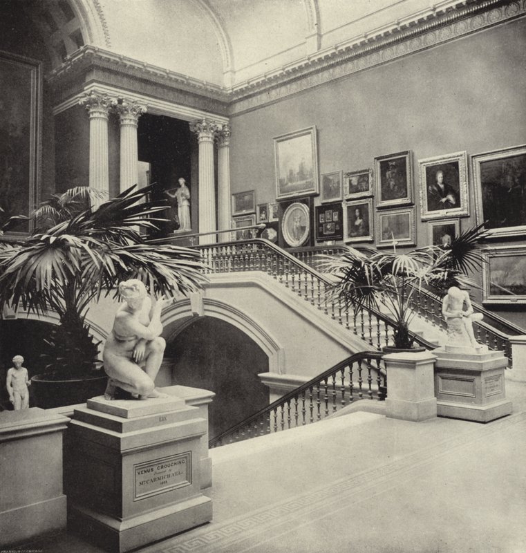 Galeria Narodowa Stairway, Dublin (zdjęcie czarno-białe) autorstwa Irish Photographer