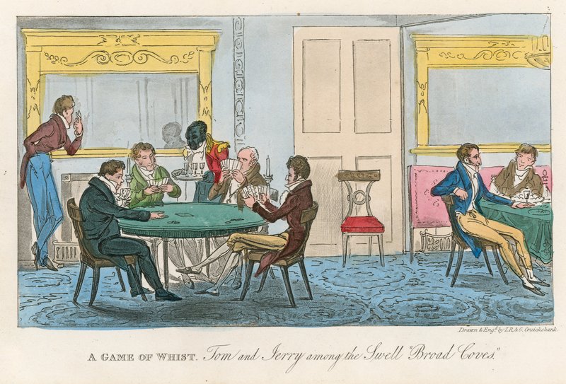 Gra w wista; Tom i Jerry wśród nabrzmiałych szerokich zatoczek autorstwa Isaac, Robert and George Cruikshank