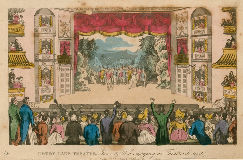 Teatr Drury Lane, Londyn autorstwa Isaac, Robert and George Cruikshank