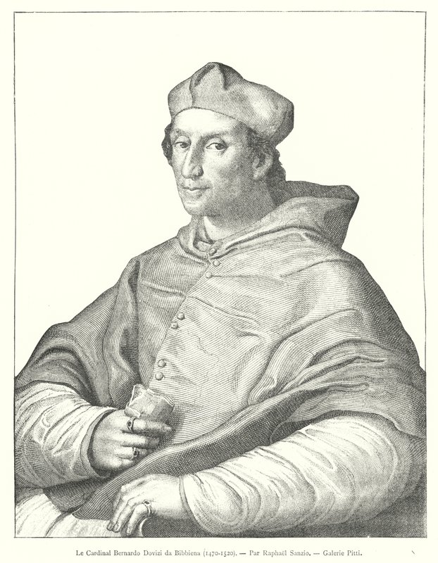 Kardynał Bernardo Dovizi da Bibbiena, 1470-1520, Par Raphael Sanzio, Galerie Pitti autorstwa Italian School