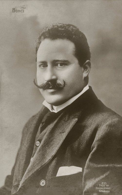 Alessandro Bonci, włoski śpiewak operowy (zdjęcie czarno-białe) autorstwa Italian Photographer