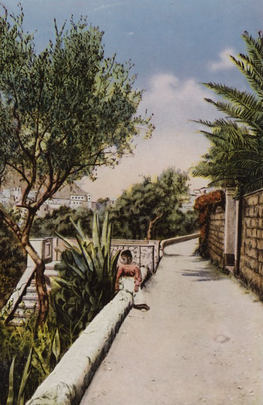 Capri: Via Tragara (druk kolorowy) autorstwa Italian Photographer