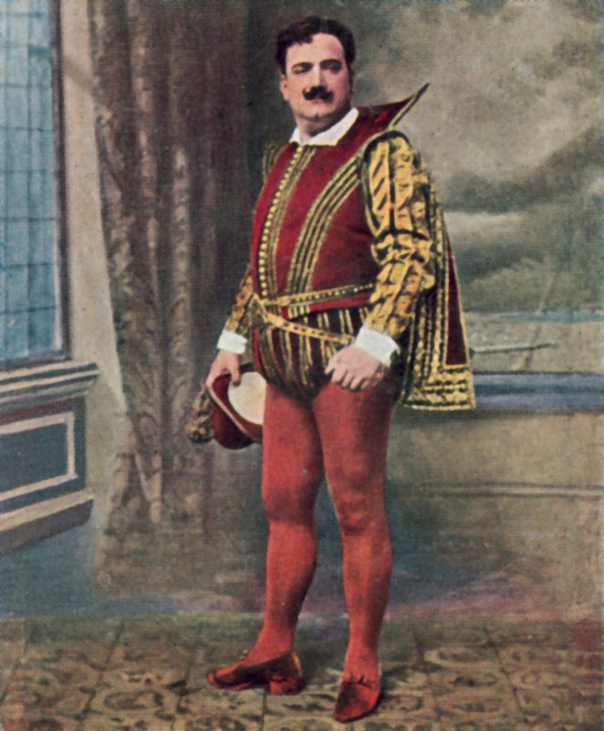 Enrico Caruso, włoski śpiewak operowy (zdjęcie kolorowe) autorstwa Italian Photographer