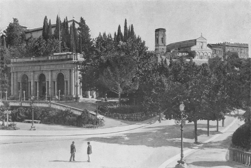 Florencja, kościół San Miniato al Monte (zdjęcie b/w) autorstwa Italian Photographer