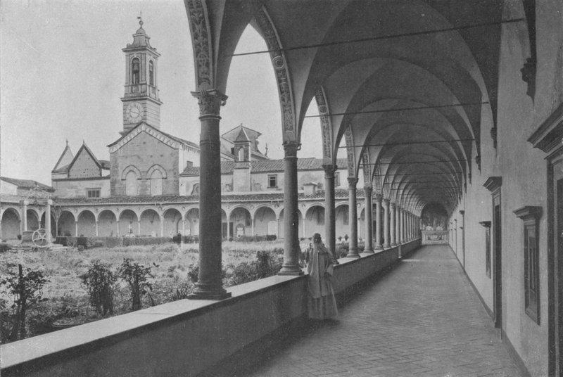 Florencja, Okolice, Certosa, Duży Klasztor (zdjęcie czarno-białe) autorstwa Italian Photographer