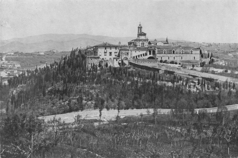 Florencja, Okolice, Panorama Klasztoru Certosa (zdjęcie czarno-białe) autorstwa Italian Photographer