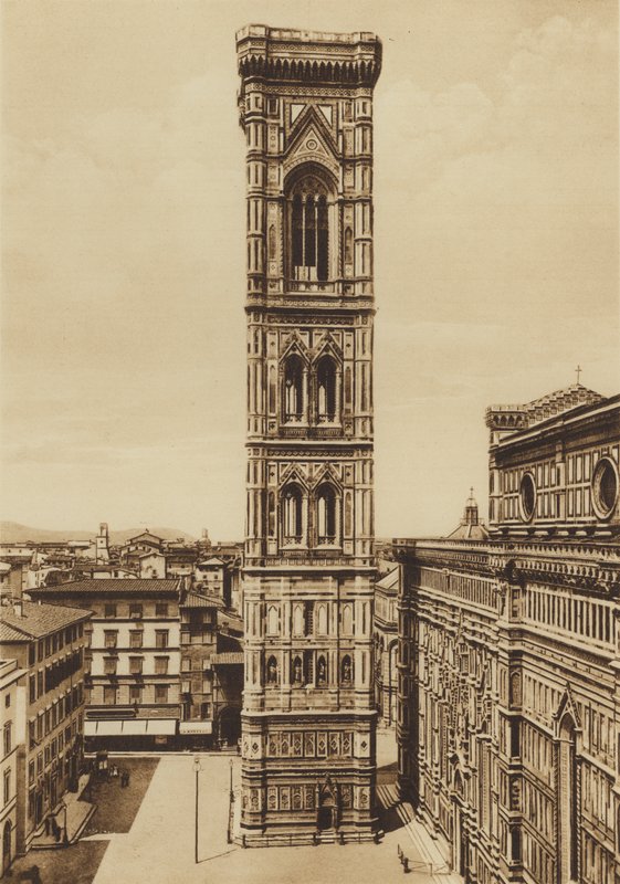 Firenze / Florencja: Katedra, Dzwonnica, Giotto (zdjęcie czarno-białe) autorstwa Italian Photographer